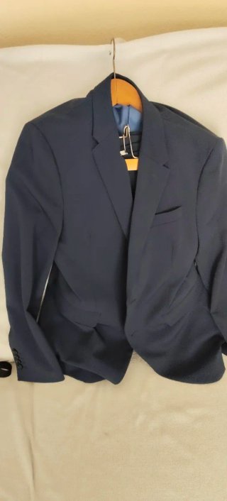 Traje de boda azul