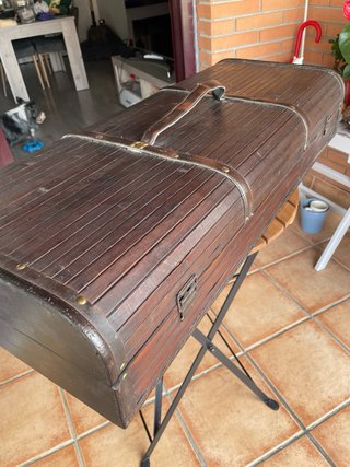 Baúl Vintage Decorativo Madera y Bambú