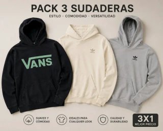 Pack 3 Sudaderas Adidas y Vans Talla M/L