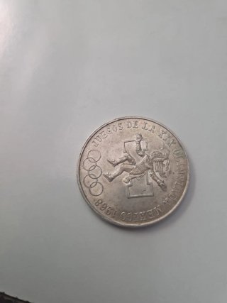 Moneda 25 Pesos Olimpiada México 1968 Plata