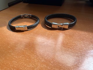 Pulseras de Cuero Trenzado con Cierre Metálico