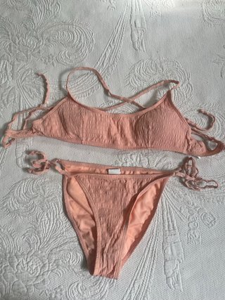Bikini Lefties Coral Fruncido Tiras