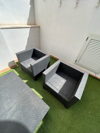 Conjunto Muebles Jardín Resina Negro