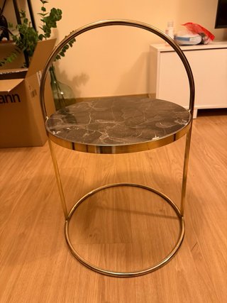 Mesa auxiliar Zara Home mármol y metal