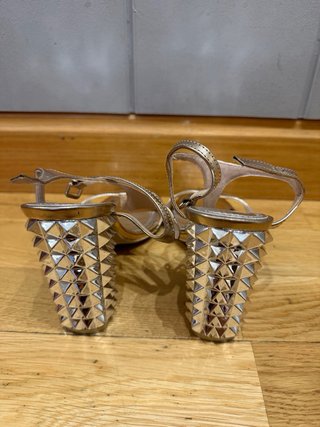 Sandalias Pinchos Metalizadas Rosa/Plata
