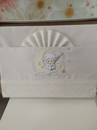 Juego Sábanas Carro/Moisés Oveja Beige