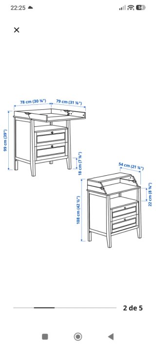 Cambiador de bebé madera