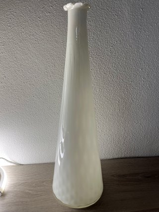 Elegante Vaso Vintage Vetro Incamiciato Bianco