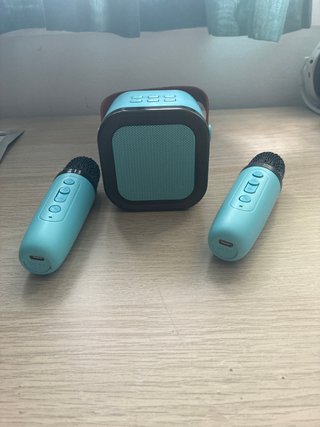 Altavoz y 2 micrófonos karaoke