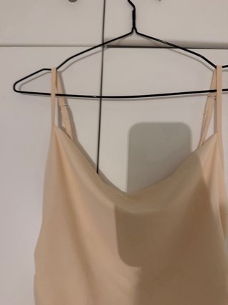Vestido largo beige tirantes