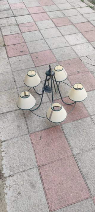 Lámpara colgante vintage 5 tulipas