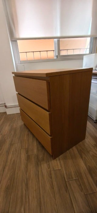 Cómoda Ikea Malm 3 cajones madera