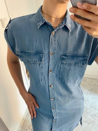 Vestido tejano Mango manga corta