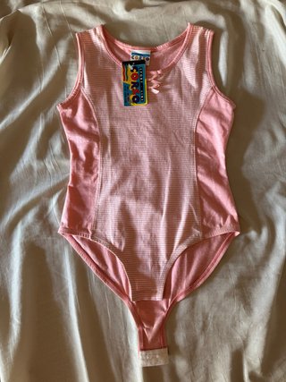 Body Corso Sport Line tirantes rosa y blanco