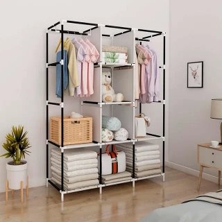 Armario Gris Tela Vestidor 170x127x45 Cm NUEVO