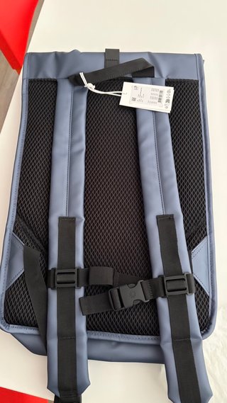 Mochila Rains Rolltop Impermeable Azul/Gris