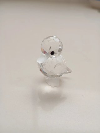 Adorabili figure in vetro Swarovski di un pulcino e un'anatra