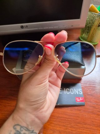 Gafas Ray-Ban Aviator Azul Dorado
