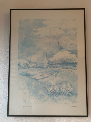 Cuadro decorativo paisaje azul