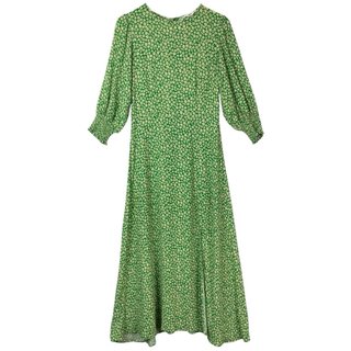 Vestido midi verde estampado floral talla M