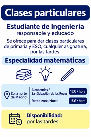 Estudiante de ingeniería da clases particulares