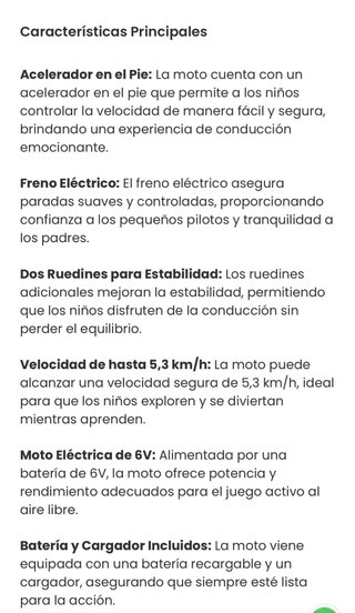 Moto eléctrica infantil FEBER Cross