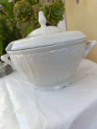 Zuppiera vintage Bohème in porcellana