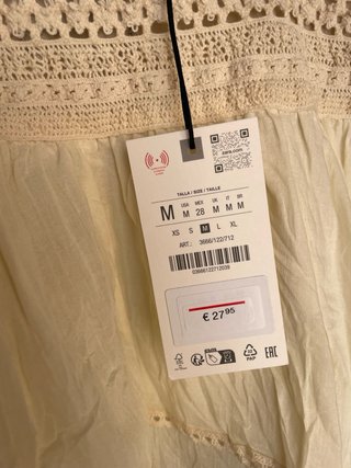 Top tirantes volantes Zara beige M