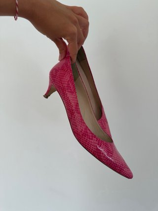 Zapatos tacón gatito vintage rosa