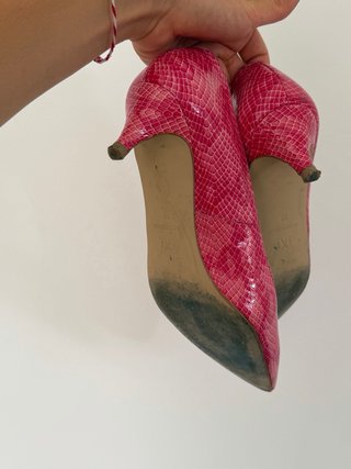 Zapatos tacón gatito vintage rosa