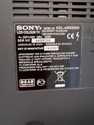 TV Sony Bravia 40” Full HD 1080p