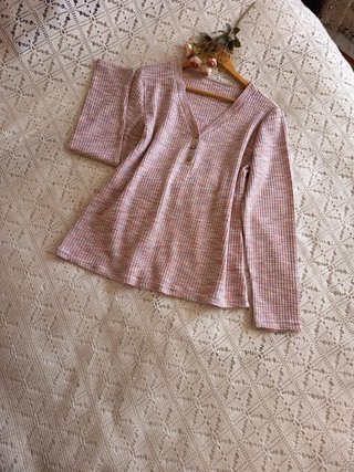 Jersey punto jaspeado rosa TXL