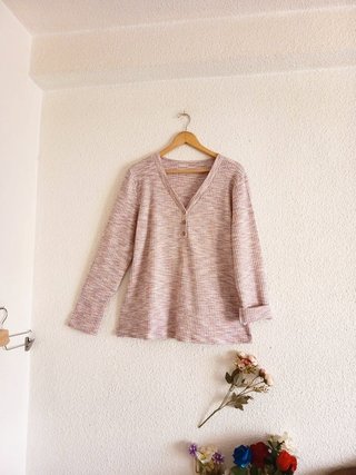 Jersey punto jaspeado rosa TXL