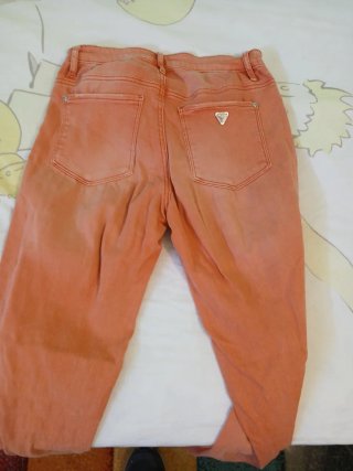 Pantalón Guess T.36 Naranja Roto