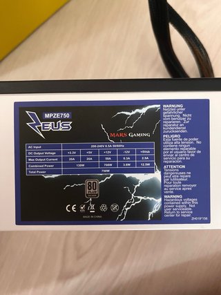 Fuente Mars Gaming Zeus MPZE750 750W 80 Plus Silve