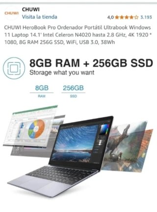 Portátil CHUWI HeroBook Pro 14.1 Grigio