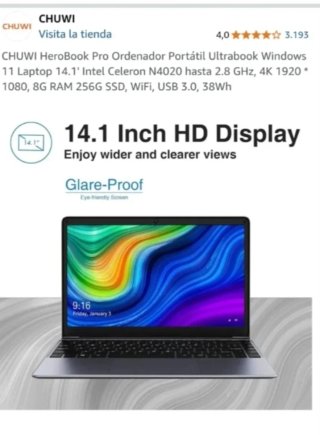 Portátil CHUWI HeroBook Pro 14.1 Grigio