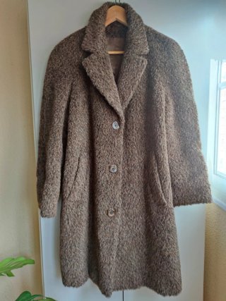 Abrigo marrón de Lana y Alpaca