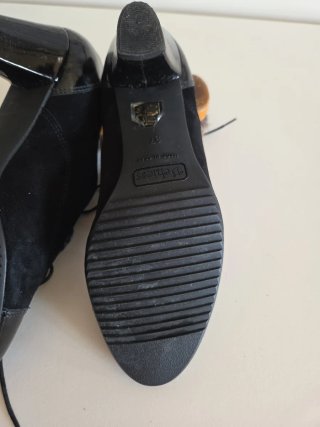 Zapatos charol y ante tacón bajo talla 37