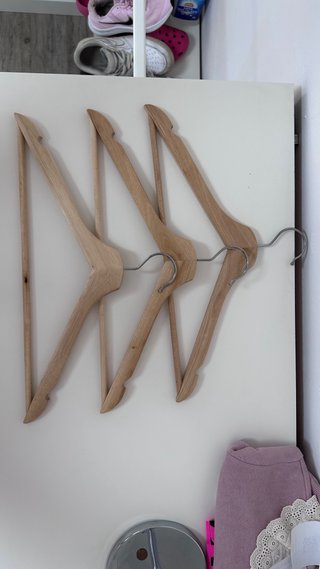 Perchas de madera y metal Lote de 15