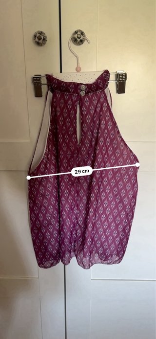 Blusa halter estampada morada