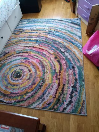 Alfombra rectangular multicolor,