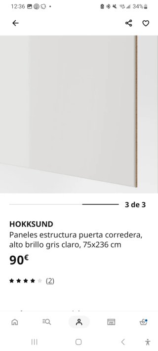 HOKKSUND Paneles Puerta Corredera Gris