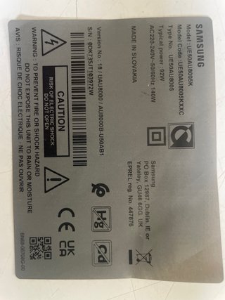 Placa madre Samsung UE 50AU8005K