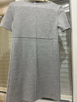 Vestido Zara Gris Manga Corta