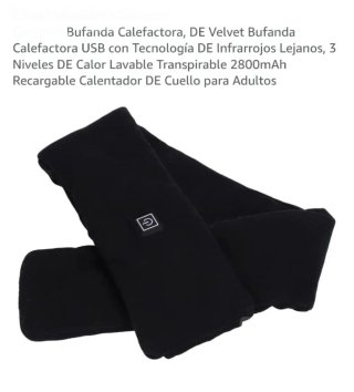 Bufanda Eléctrica Calentadora Cuello Negra