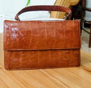 Bolso vintage de auténtica piel de cocodrilo