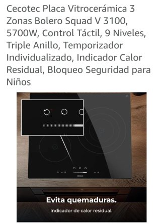 Placa Vitrocerámica Cecotec 3 Zonas