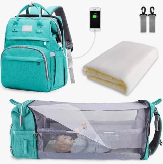 Bolso cambiador bebé convertible en cuna