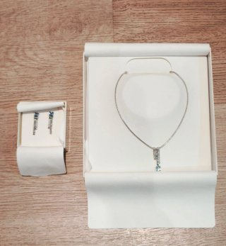 Collar Plata 925 mm, Rodiada y Circonitas Azul